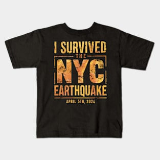 I survived the NYC earthquake 2024 Kids T-Shirt